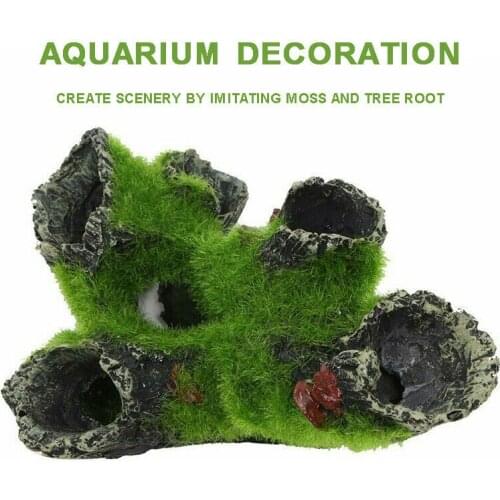 Aquarium Decoration Mountain View Aquarium Tree House for Fish Tank Ornament Cave Landscaping Aquarium Landscape Decor Gadget