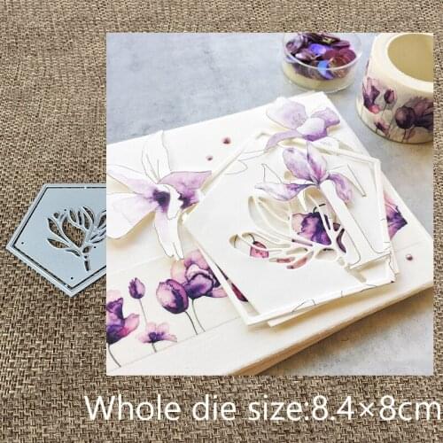 XLDesign Craft Metal Cutting Die cut die 2pcs flower Pentagonal frame scrapbooking Album Paper Card Craft Embossing Die Cuts