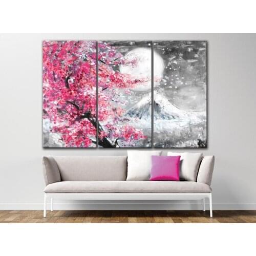 Sakura Japanese Painting Landscape Oil Painting Canvas Engraving Interior Art Decoration
