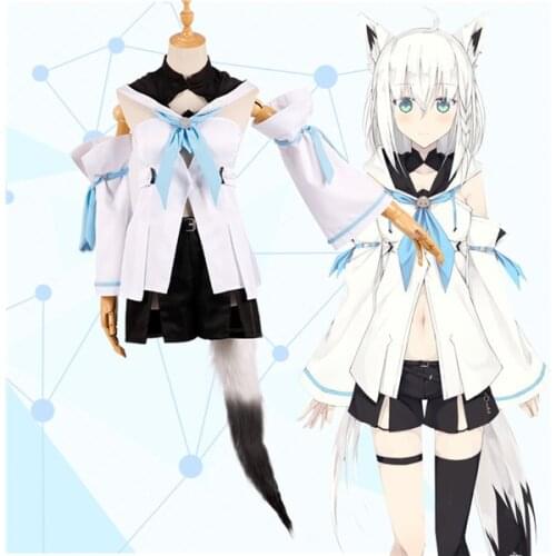Youtuber Shirakami Fubuki Cosplay Costume Fox Kimono Loli Lolita Anime Dress Uniform Free Shipping