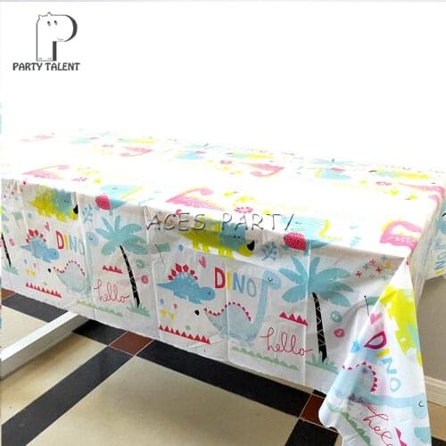 Party Supplies 1pcs Cute Dinosaur Theme Disposable Tablecloth, Kids Boys Children Birthday Decoration Table Cover