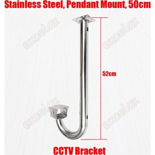 10PCS/Lot J Shape 50cm Length Stainless Steel Ceiling Pendant Mount Surveillance CCTV Camera Security Housing Bracket Support