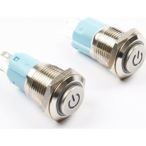 16mm Waterproof Metal Push Button Switch maintained metal switch push button Latching