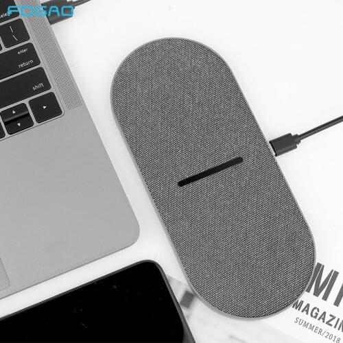 20W 2 in 1 Dual Seat Qi Wireless Charger for Samsung S20 S10 Dual Phone Fast Charging Pad for iPhone 11 XS XR X 8 Airpods 2 Pro