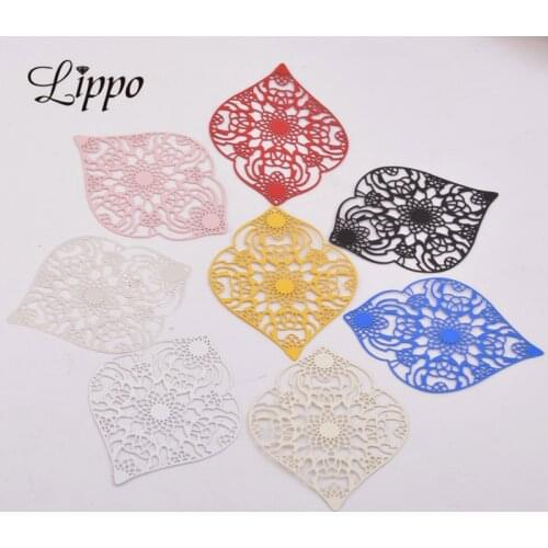 30pcs AB5446 40*54mm Filigree Hollow Flower Earring Pendant Big Leaf DIY Jewelry Findings Accessories