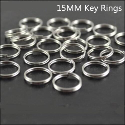 5pcs Keyring Split Ring 15mm Key Ring For Keychain Making Sleutelhanger Diy Accessories Key Chain Clip Stainless Steel