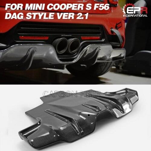 Car Accessories For F56 Mini Cooper S DAG Style Ver 2.1 Carbon Fiber Rear Under Diffuser Glossy Finish Bumper Splitter Panel Kit