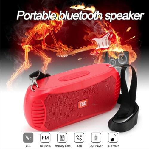 Wireless portable speaker TG TWS ipx4 with strap waterproof, bluetooth column FM broadcast subwoofer original external speaker