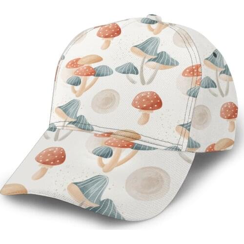 Watercolor Mushroom Cute Pattern Baseball Cap women men snapback caps Classic Style hat Casual Sport Outdoor cap
