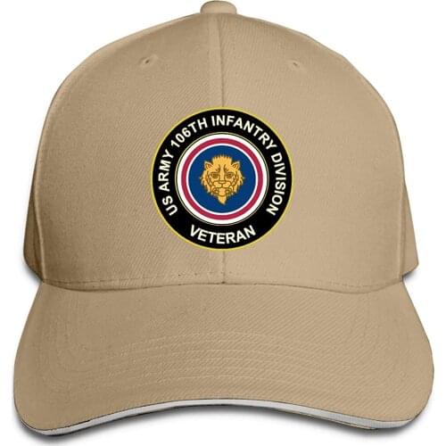 Baseball Caps For Men Women Fashion U.S. Army Veteran 106th Infantry Adjustable Baseball Caps Vintage Sandwich Cap