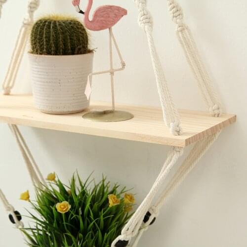 Large-sized Plant er Basket Plant Holder Handmade Rope Pots Holder Plant Lanyard 4 Legs