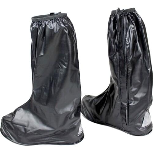 Black Motorcycle rain boot Cover Rainproof zipper Reflective Warning 100% Waterproof Rain boots shoes boot Cover