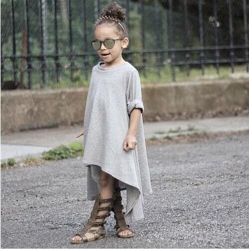 European Style Kids Dress Children Long Sleeve Vestido O-neck Pullover Tops Girls Dress