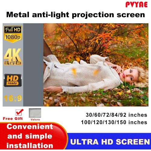 Projector Screen 16:9 ,60 84 100 120 130 150 inch Reflective Fabric Cloth Projection Screen For YG300 XGIMI DLP LED Video Beamer