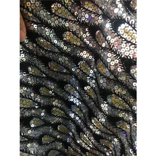 Hot Sale french lace 5yards/lot african sequins lace fabric high quality african tulle lace fabric BZL-12.2219