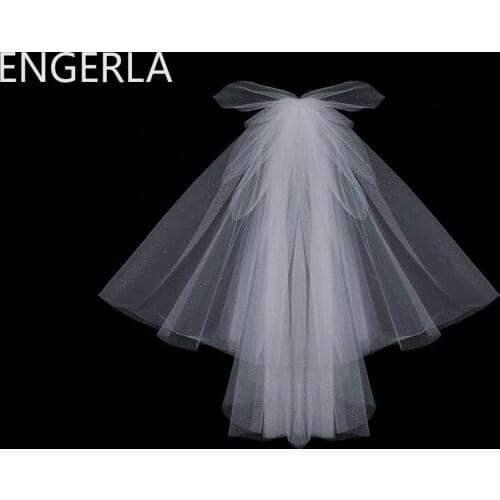 Hot Sale Wedding Accessories Short Simple Wedding Veil White Ivory Two-layer Bridal Veil Comb Cheap Wedding Veil