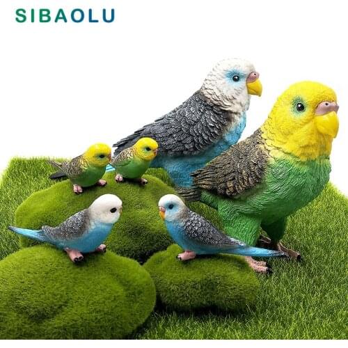 Simulation Big Parrot bird figurine animal Model Bonsai home decor miniature fairy garden decoration accessories modern statue