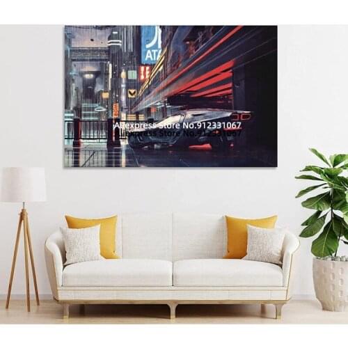 Canvas Painting Science Fiction Art Network Urban Landscape Urban Vehicle Blade Runner Living Room Decoration Poster