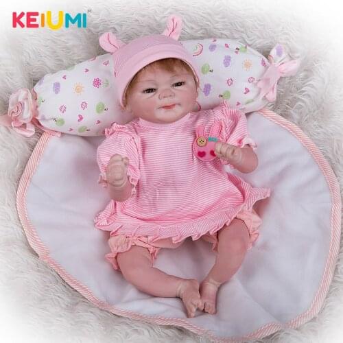 KEIUMI 17 Inch 42 cm Reborn Babies Girl Dolls Realistic Boneca Reborn Doll Fashion Dress Up Toy For Children Playmate Gifts