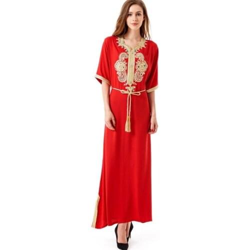 2021 Summer Abaya Kimono Muslim Womens Robe Saudi Arabia Short Sleeve Long Skirt Dubai Evening Dress Moroccan Party Dress
