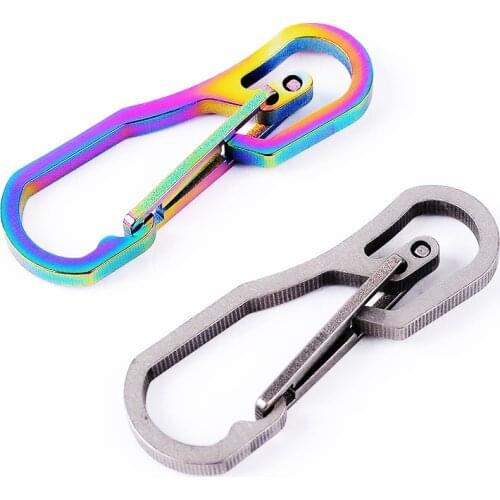 TC4 Titanium Alloy Multi Tool 25KG Stainless Steel Hanging Buckle Quickdraw Carabiner Clip Snap Hook Keyring Keychain Karabiner