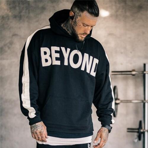 Mens loose Hoodies Sweatshirts Male Gyms Fitness Bodybuilding Joggers Sportswear Casual Fashion Cotton Brand Jacket Clothing