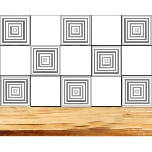 Nordic Style Retro Tile Sticker 20*20cm Bathroom Kitchen Waterproof Wall Sticker Home Decor Floor Art Mural