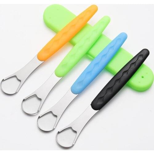 Stainless Steel Tongue Scraper with Portable Travel Case U Shape Tongue Cleaner Oral Tongue Brush for Adult Fresh Breath