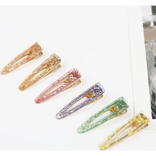 2019 New Women Girls Acrylic Hollow Waterdrop Rectangle Hair Clips Tin Foil Sequins Hairpins Barrettes Headband Hair Accessories