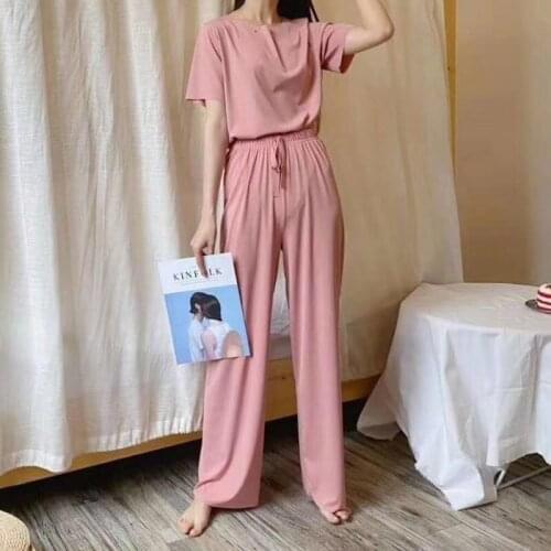 2021 spring and summer new style comfortable home suit womens thin fashion large size soft suit two-piece suit home wear