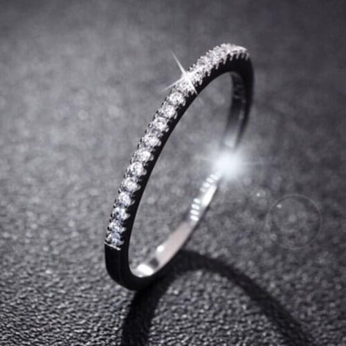 New Style Silver Plated Wedding Round CZ Ring Fashion Eternity Women AAA Cubic Zirconia Ring Charm Women Engagement Jewelry
