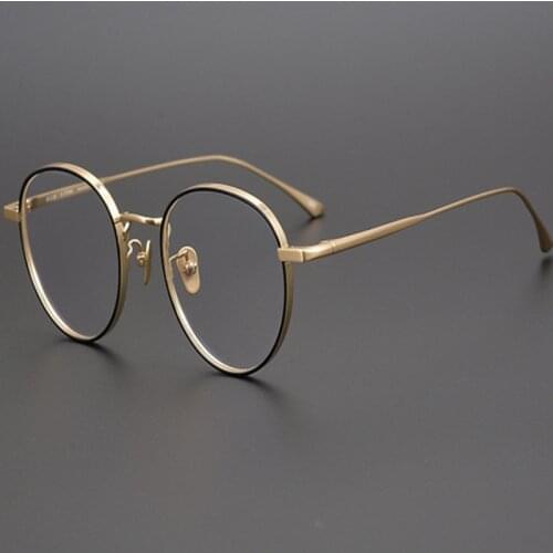 Top Quality Pure Titanium Optical Eyewear Vintage Men Japanese Handmade Myopia Eyeglasses Prescription Computer Glasses Women