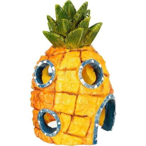 Underwater Comic ResinPlants Pineapple House Fish Hiding Play Home Shrimp Nest Fish Tank Decor Aquarium Decoration