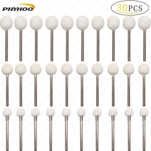 Wool Felt Buffing Wheels Mounted Mandrel Polishing Wheel Buff Set Jewelry Watch Polish Dremel Accessories Power Rotary Drill Too