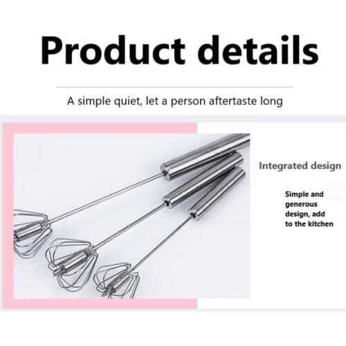 Stainless steel semi-automatic eggbeater manual press eggbeater cream blender baking tool