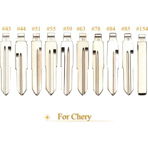 Kutery NO43 44 51 55 59 63 78 84 154# Remote Car Key Blade For Chery A3 A5 Fulwin Tiggo E5 A1 Cowin Easter Qq3 Qq6 A21 S21