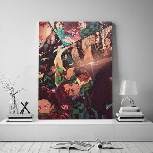 Demon slayer Tanjiro Kamado Nezuko Manga Canvas Home Decor Prints Dorm Living Room Manga Painting Wall Art Decoration Poster
