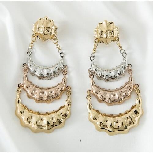 SUNNICE Three-color Vintage Fashion Pendant Earrings For Woman Dubai Classic Jewelry Dominian Style Mothers Day Gift