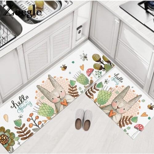 Zeegle Cartoon Kitchen Mat Sodt Area Rug For Living Room Coffee Table Chair Floor Mat Non-slip Kids Bedroom Carpet Foot Mat