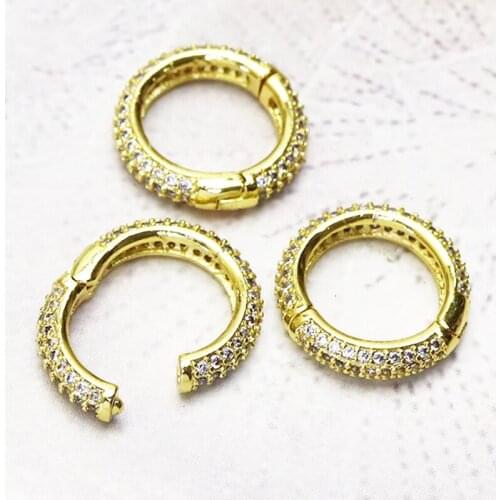 10 Pcs Zircon circle clasp fashion jewelry accessories Handmade jewelry pendant gift Gold clasp jewelry