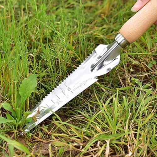 5 In 1 Multifunction Gardening Weeding Shovel 19cm Stainless Steel Garden Weeder Dibber With Ergonomic Handle Garden Hand Tools
