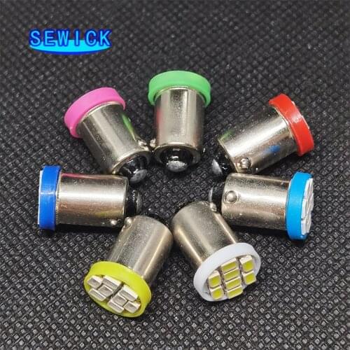 100X Car Auto LED BA9S 8SMD 3020 LED 6523 1895 H6W T4W 8 led smd 1206 Wedge LED Light Bulb Lamp White DC 12V free shipping
