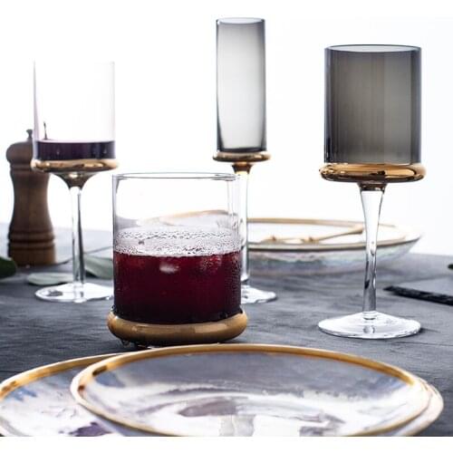 European-style plated glass cup home creative goblet champagne glass red wine glass Party Hotel Wedding Glasses Gift Drinkware
