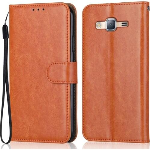 Folio Luxury Leather Case for On Samsung Galaxy Core Prime Duos Wallet Stand Flip Case Phone Bag with Strap