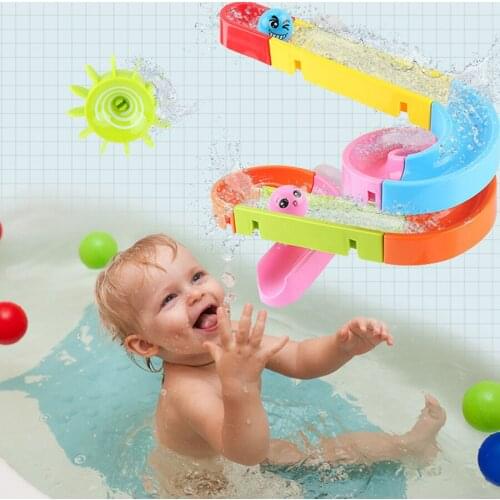 Baby Bath Toys Suction Cup Marble Race Orbits Track Kids Bathroom Bathtub Play Water Toy Shower Games Swimming Pool Tools