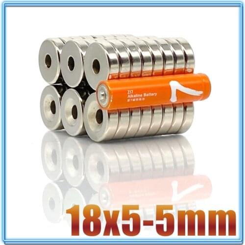 2~50PCS 18x5-5 mm Disc Rare Earth Neodymium Magnets 18*5 mm Hole 5mm Countersunk Powerful Magnetic 18x5-5mm Round Magnet 18*5-5