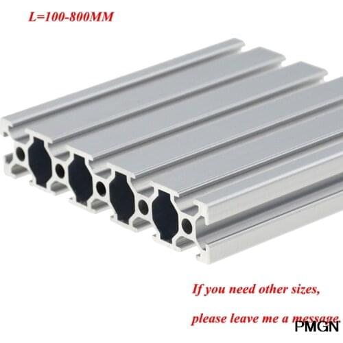 1PC 20100 Aluminum Profile Extrusion 100-800mm Length European Standard Anodized Linear Rail for DIY CNC 3D Printer Workbench
