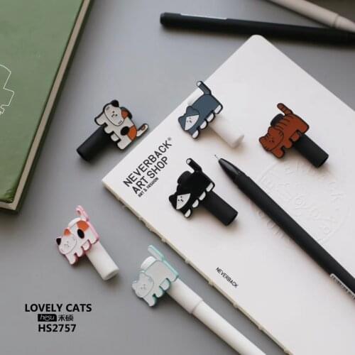 2 pcs/lot Lovely Metal Cat Cap Gel Pen Signature Pen Escolar Papelaria School Office Supply Promotional Gift Stationery