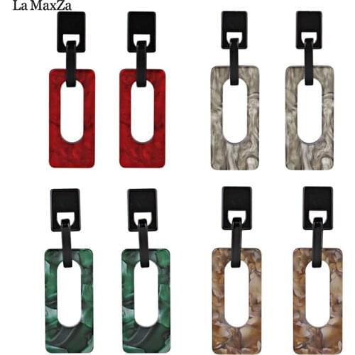 Temperament Exaggerated Fashion Personality Plate Geometric Oval Drop Earrings Fashion Women Earrings Acetate Plate Earring