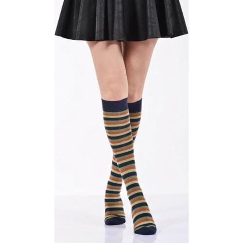 Idilfashion Women Metal Circles Below-Knee Stocking-Navy Blue-B-ART013 (3'LÜ PACKAGE)